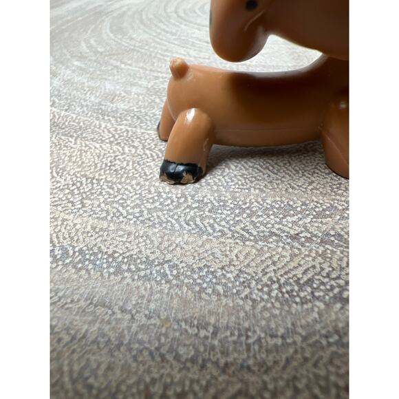 Littlest Pet Shop RARE #081 Monopoly Brown Dachshund Dog Polka Dot Ears *Read - Picture 3 of 5